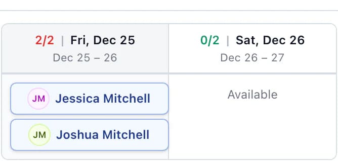 Garden Wing 03 by night: Jessica Mitchell and Joshua Mitchell on Friday Dec 25, available Saturday