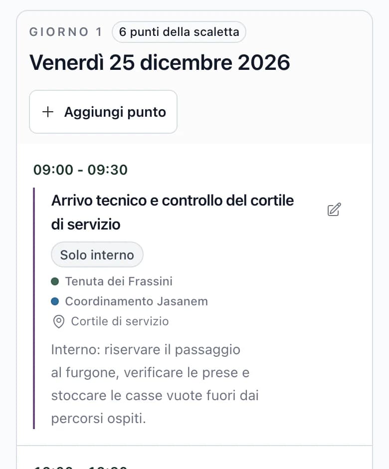 Scaletta sul telefono